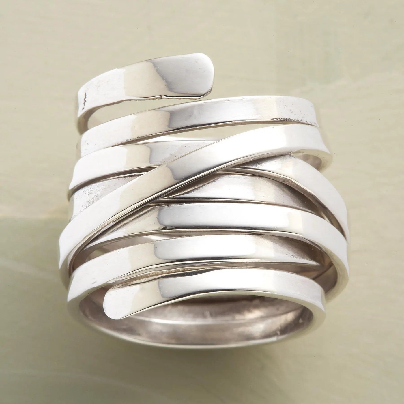 VINTAGE THICK LAYER SILVER RING
